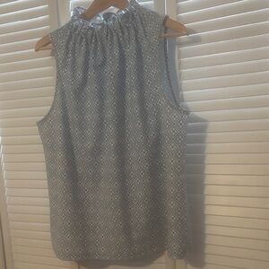 Ann Taylor Factory Sleeveless Blue Diamond Blouse